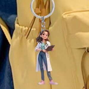 Nurse & Doctor Acrylic Keychain – Medical Bag Charm